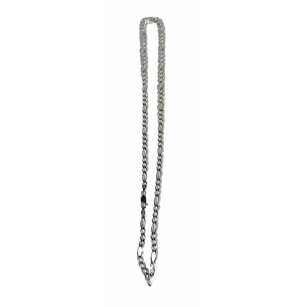 Italy Men's Sterling Silver 925 Figaro Textured 20” Chain Necklace